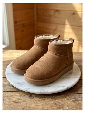 Women's Genuine Leather Ankle Booties Faux Fur Lined Winter Boots